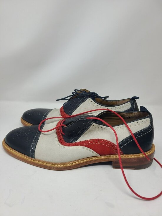 Johnston Murphy Wingtip Oxfords Mens 9M Leather Brogue Dress Shoes Navy... main image 6